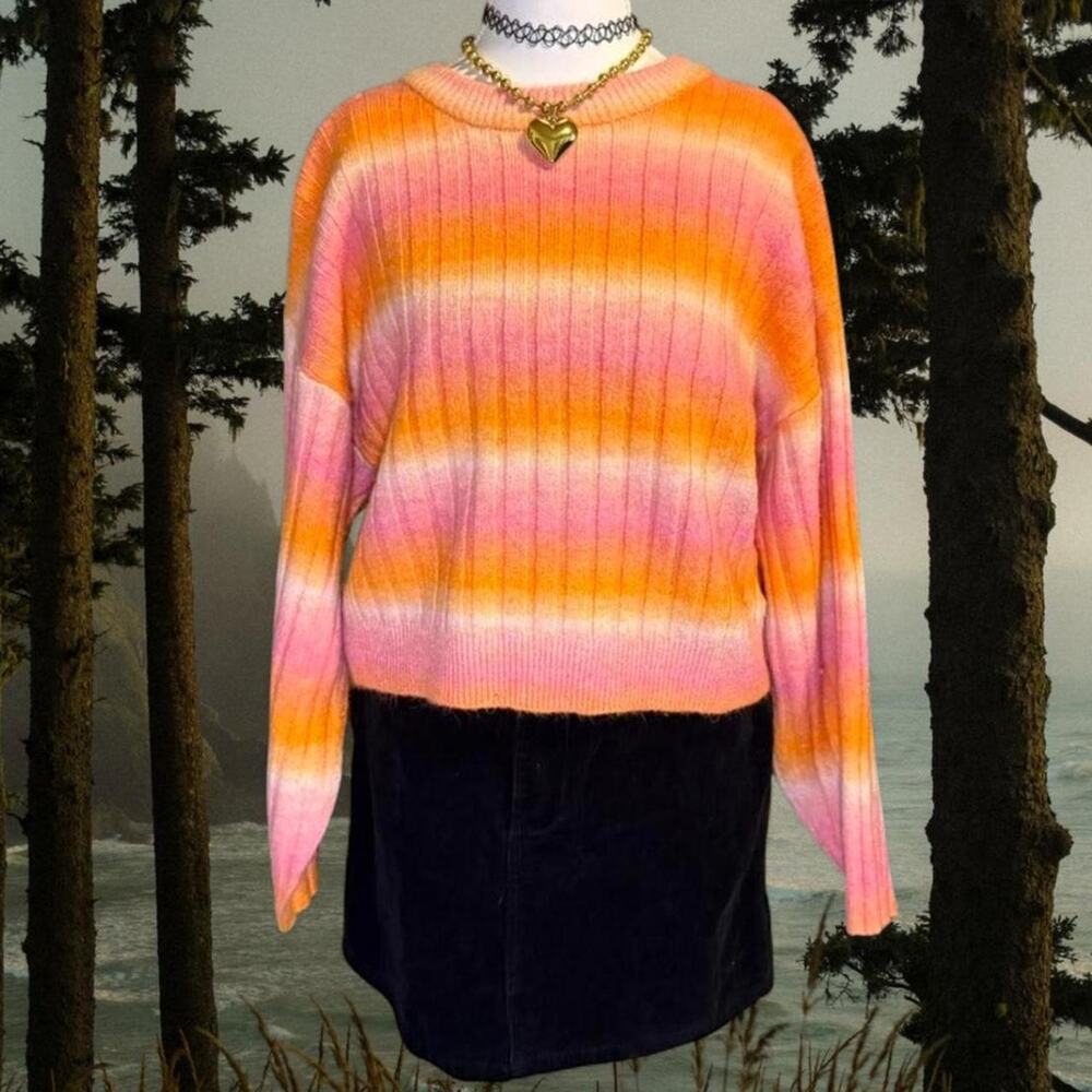 Cropped pink and orange striped